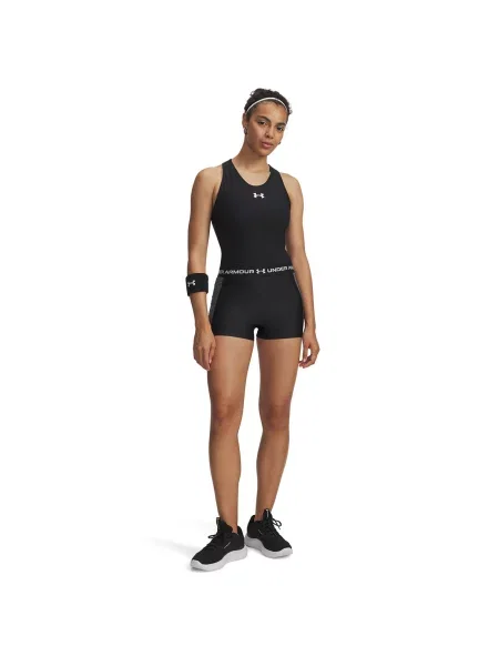 Тренувальні шорти Under Armour HeatGear Rib Shorty black/castlerock/white чорні
