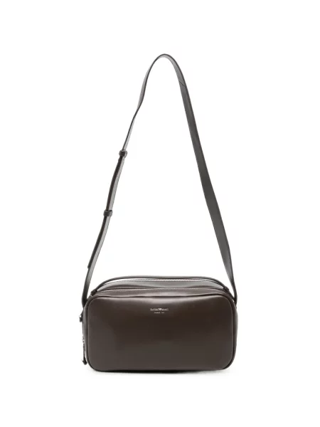 Geantă Emporio Armani din piele cu imagine maro