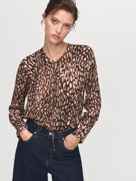 Блуза MANGO коричневий