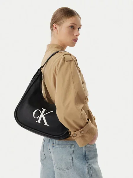 Calvin Klein Geantă de umăr / alb negru