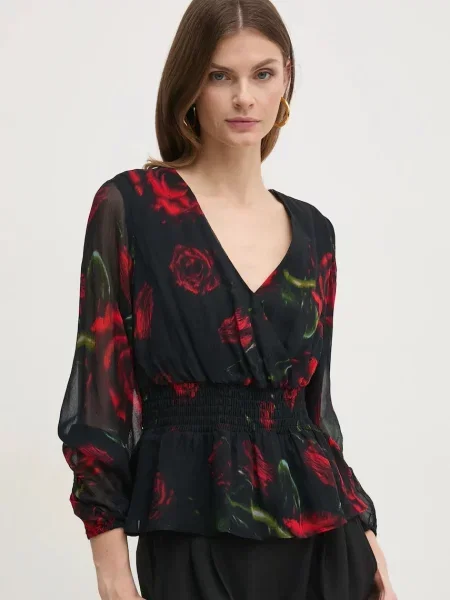 Блуза Guess MISHKA с десен черно