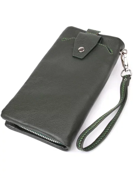 Кожаный кошелек St Leather Accessories зеленый
