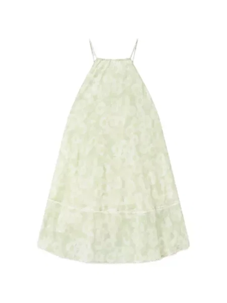 Rochie Stella Mccartney cu model floral cu imagine cu gât halter verde