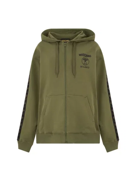 Sweter Moschino z kapturem zielony