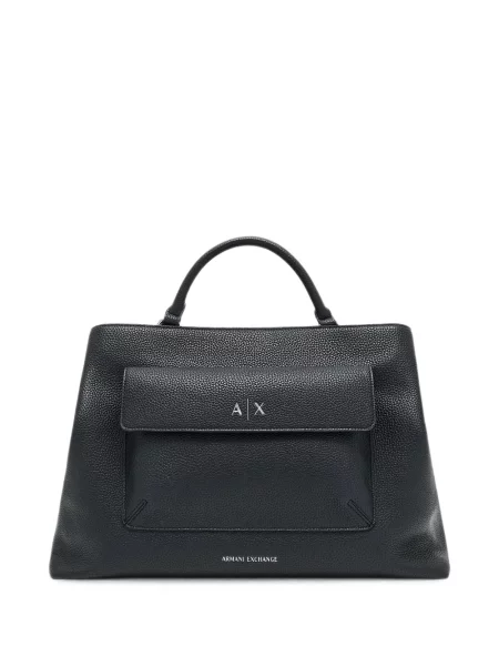 Geantă shopper Armani Exchange cu autograf negru