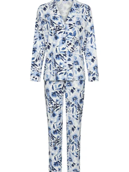 LASCANA Pijama albastru marin / safir alb