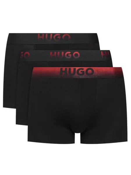 Boxerky HUGO TRUNK TRIPLET SPRAY čierna