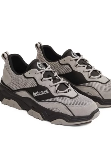 Sneakerși Just Cavalli cu imagine gri