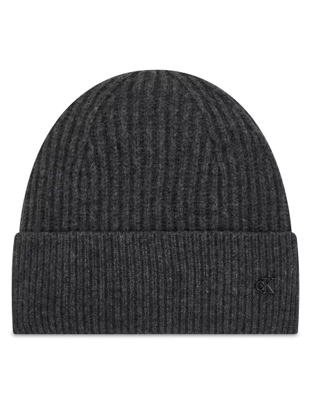 Calvin Klein Kapa Ck Metal Wool Beanie siva