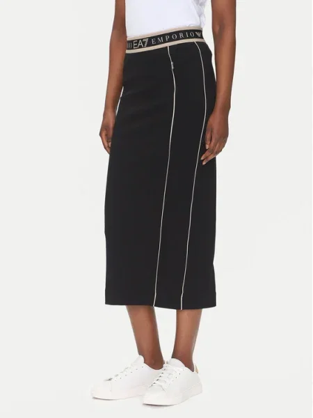 Emporio Armani Fustă midi negru