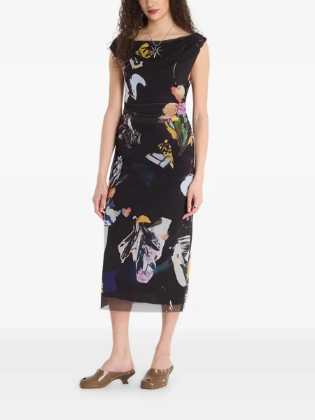 Rochie midi Desigual cu imagine negru