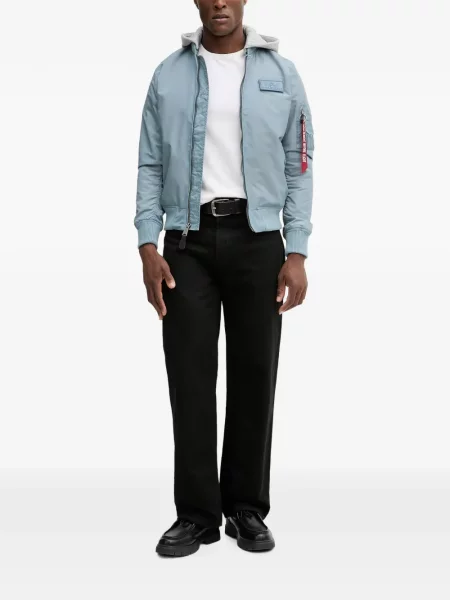 Geacă bomber Alpha Industries cu glugă albastru