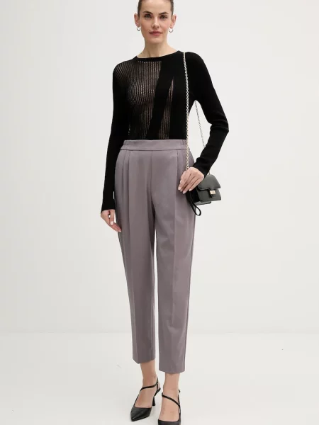 Штани Sisley фасон chinos висока посадка сірий