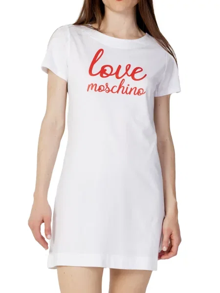 Obleka obleka Love Moschino bela