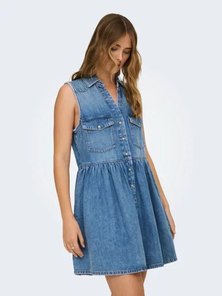 ONLY Rochie tip bluză ONLCYRUS denim albastru