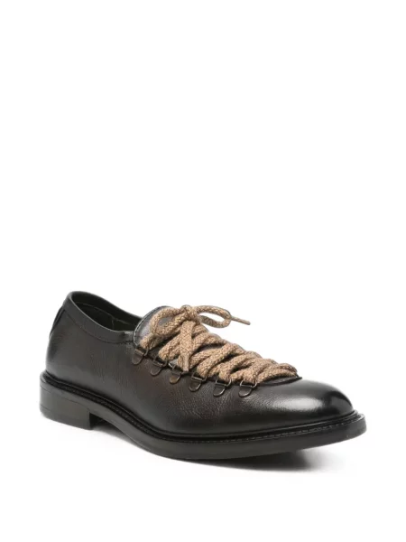 Δερμάτινα sneakers Fratelli Rennella με κορδόνια καφέ