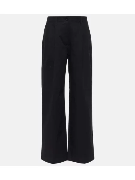 Pantaloni Toteme din țesătură twill negru