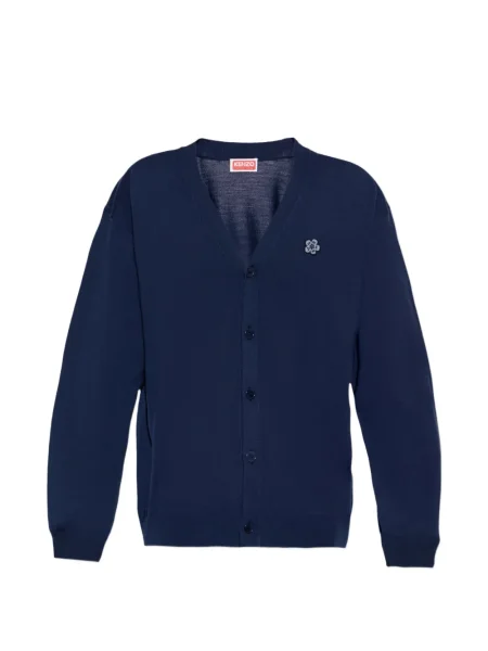 Cardigan Kenzo cu model floral cu aplicații albastru