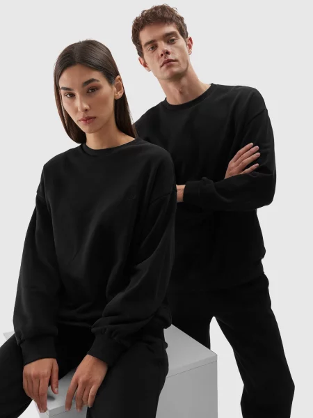 4F bluza dresowa bez kaptura unisex M czarna