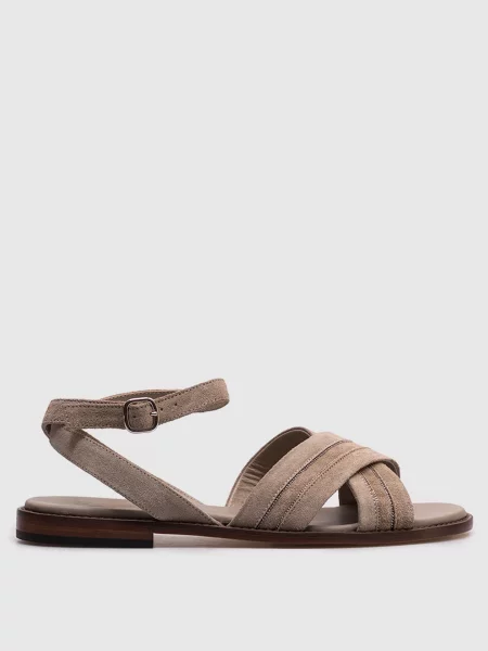 Замшевые босоножки Doucal's бежевые