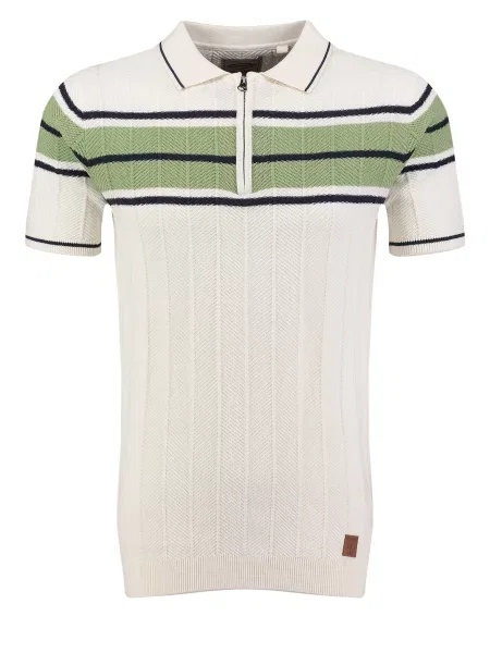 Key Largo Tričko KLMALAGA krémová / trávově zelená černá