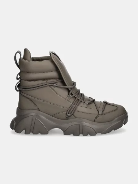 Emporio Armani buty na płaskim lekko ocieplone zielony