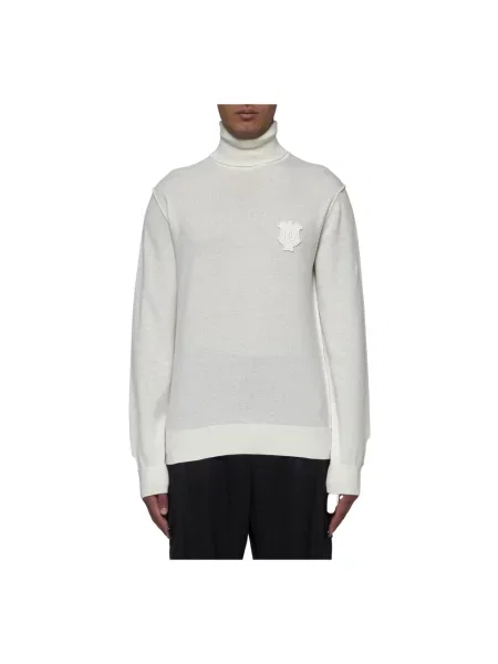 Sweter z golfem Dolce And Gabbana wełniany do golfa biały