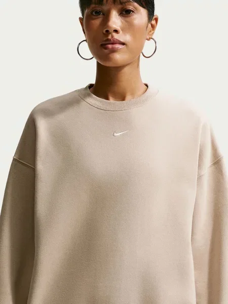 Nike Sportswear oversize dukserica za žene s pamukom Studio Fleece bež