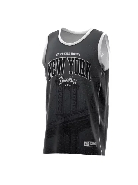 Koszulka koszykarska na ramiączkach EXTREME HOBBY NEW YORK szara