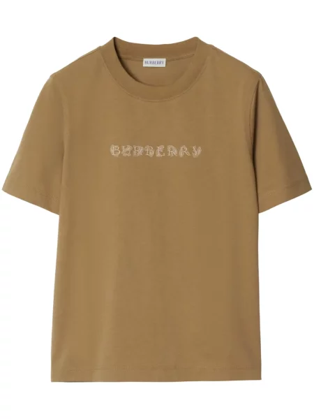 Tricou Burberry cu model paisley cu autograf maro