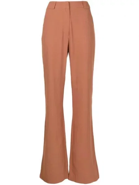 Spodnie Lethicia Bronstein z krepy dzwony brązowe
