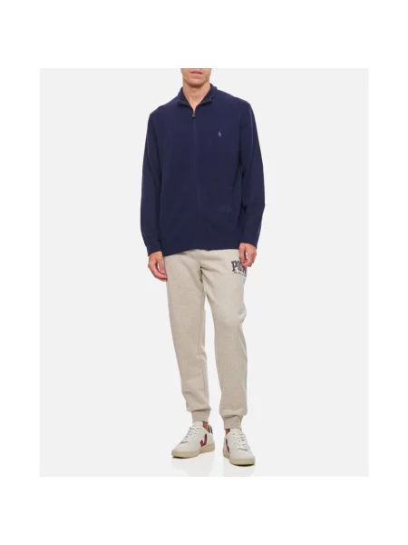 Kardigan Polo Ralph Lauren wełniany ze stójką granatowy