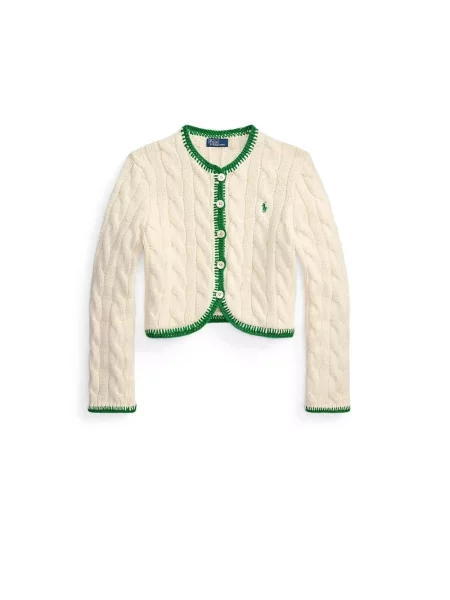 Polo Ralph Lauren COTTON-SWEATER-CARDIGAN kardigan biały