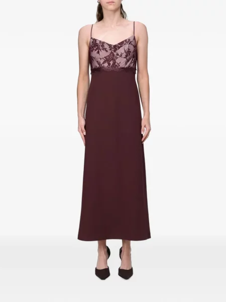 Rochie maxi Hanita din dantelă roșu