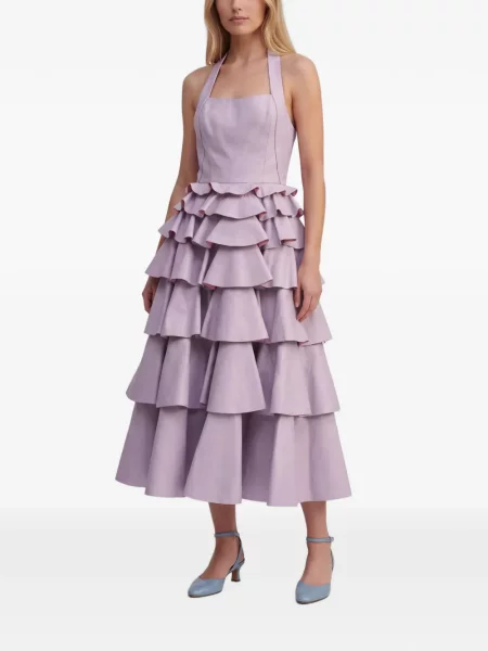 Rochie maxi Marco Gabrielli Atelier cu gât halter violet