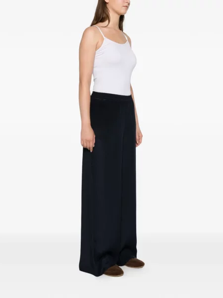 Pantaloni Max Mara de mătase albastru