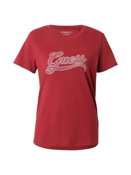 GUESS Tricou cireș / argintiu roșu