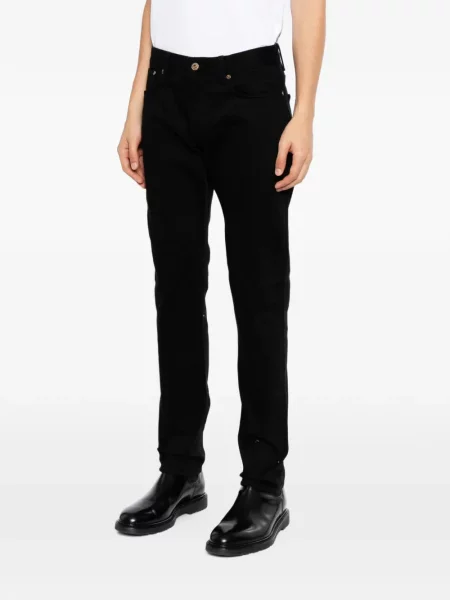 Jeansy straight leg Emporio Armani klasyczne z 5 kieszeniami czarne