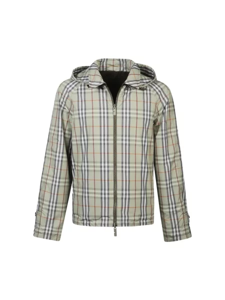 Kurtka Burberry w kratę dwustronna zielona
