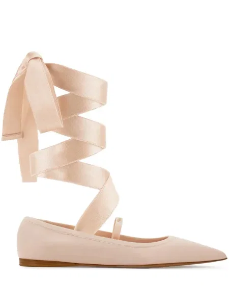 Кожени балеринки Ferragamo розово