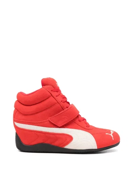Fűzős éksarkú csipkés sneaker Puma piros