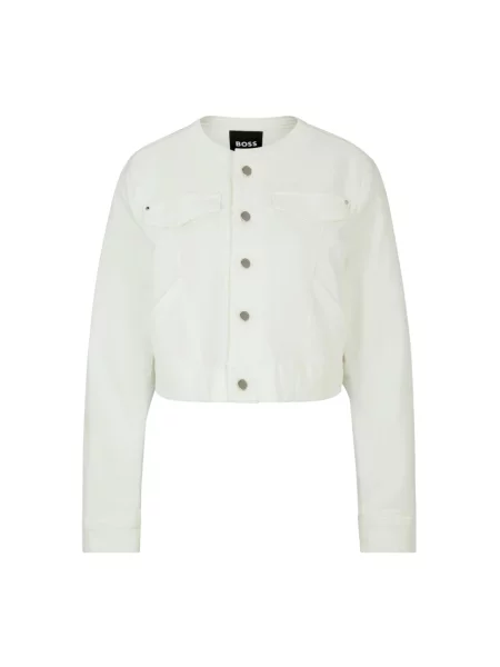 Kurtka jeansowa Hugo Boss klasyczna biała