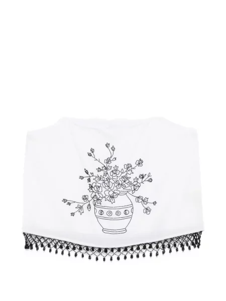 Top Bode w kwiatki z nadrukiem biały