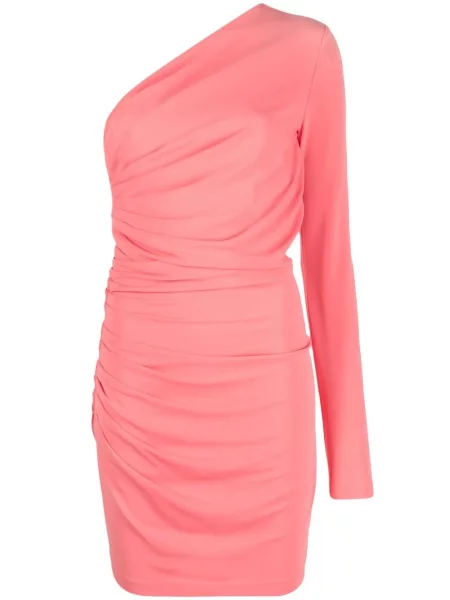 Rochie Dsquared2 cu volane cu un umăr gol roz