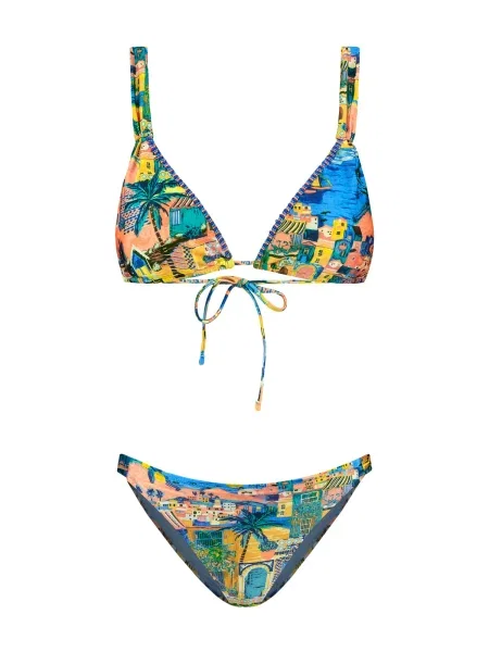 Shiwi Costum de baie două piese / galben închis / verde / corai albastru