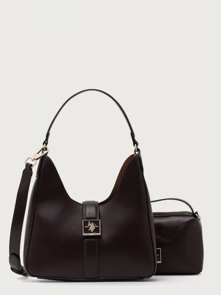 U.S. Polo Assn. crossbody kabelka dámska z imitácie kože MARGARET hnedá
