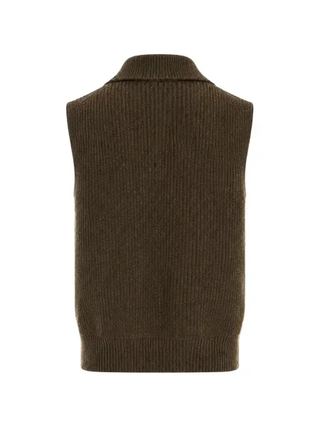 Vestă Jil Sander de lână maro