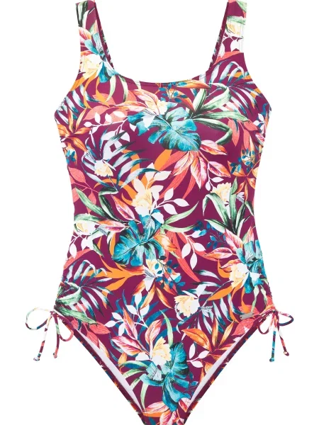 VENICE BEACH Costum de baie întreg fildeş / turcoaz / portocaliu închis / bordeaux roșu