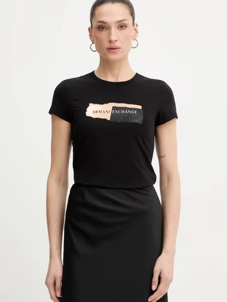 Armani Exchange Tričko čierna