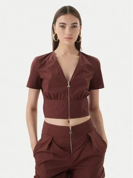Patrizia Pepe Blúz | Cropped Fit barna